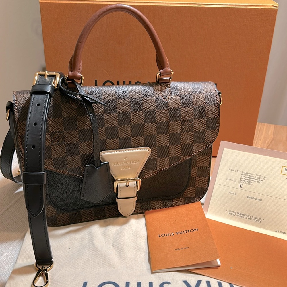 Complete package! Louis Vuitton Damier Ebene Beaumarchais